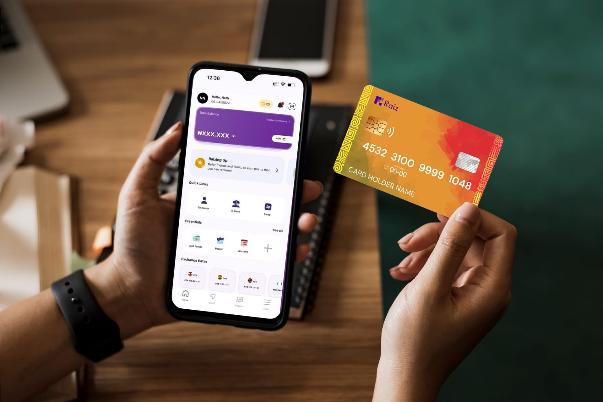 Team collaborating in office with laptop